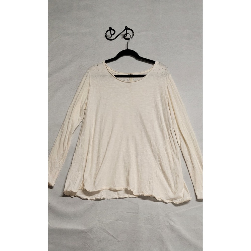 White Loose Long Sleeve Magnolia Pearl  Top One Size